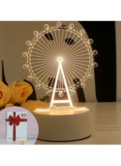 Buy Ferris Wheel 3D LED Lamp White in UAE