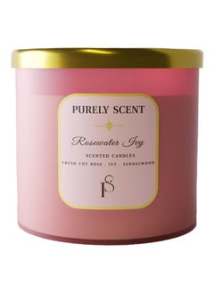 Buy Rosewater Ivy Soy Wax Scented Candle for Home, Office, 100% Pure Soy Wax and Vegetable Wax, 92 Hours Burn Time, Fragrant Candles, Scented Candle for Aromatherapy, 14.1 Oz/400 Grams in UAE