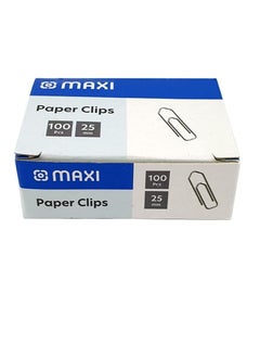 اشتري MAXI 25MM BOAT SHAPE PAPER CLIP BOX OF 100PC SILVER في الامارات