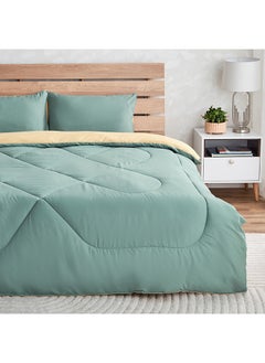 اشتري Derby 3-Piece Reversible Microfibre Queen Comforter Set 230 x 200 cm في الامارات