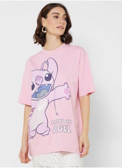 اشتري Stitch Oversize Graphic T-Shirt في السعودية