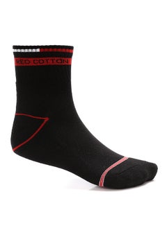 Buy Red Cotton-pack of 4 pieces Men's Comfortable Mid Calf Socks-multicolor in Egypt