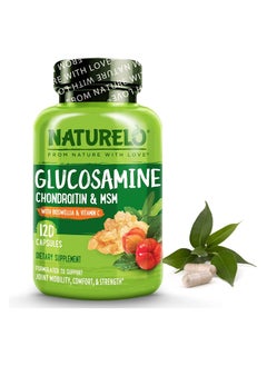 Buy Glucosamine Chondroitin And MSM With Boswellia And Vitamin C - 120 Capsules Dietary Supplement in UAE