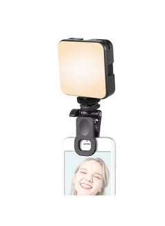 Buy W64 Mini Clip-on LED Video Light Mobile Phone Fill Light Tablet Computer Video Conference Light 2500K-6500K Dimmable for Online Meeting Live Streaming Selfie in UAE