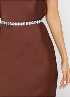 Buy Round Diamante Chain Belt in UAE