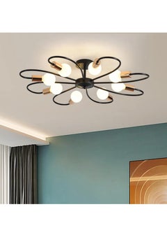 Buy Modern Sputnik Chandelier Black Mid Century Island Pendant Light Fixture 8 Light Ceiling Chandeliers for Kitchen Dining Room Bedrooms in Saudi Arabia