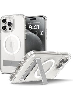 اشتري Ultra Hybrid S MagFit iPhone 15 Pro MAX Case Cover MagSafe with Kickstand - Crystal Clear في السعودية