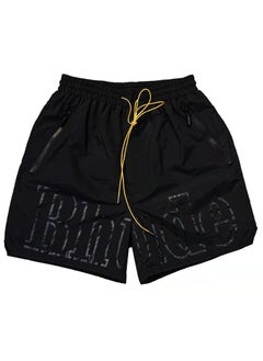 Buy RHUDE Letter 3M Reflective Shorts Unisex Casual Beachwear black black word in Saudi Arabia