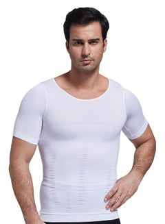 Buy Men's Compression Shirt Undershirt Slimming Tank Top Workout Vest Abs Abdomen Slim Body Shaper [Large] in UAE