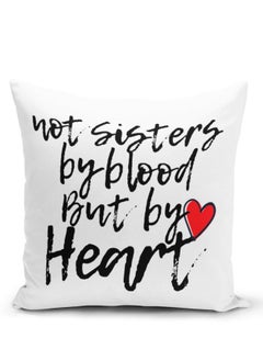 اشتري Throw Pillow Sisters by Heart  White Pillow Best Friend Present BFF Gifts في الامارات