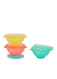 Buy 2 in 1 Bowl & Containers with Lid, Set of 3 Multicolor in UAE