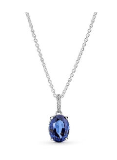 Buy Pandora Blue Gem Silver Necklace for Women in UAE