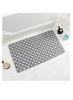 Buy Non-Slip Bath Mat, Soft TPE Shower Mat with Suction Cups and Drain Holes, Bathroom Anti-Slip Mat for Shower, Bathtub (120 * 80cm, Grey) in UAE