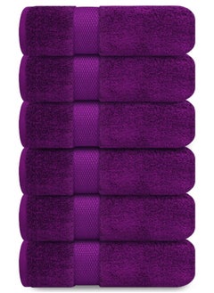 Buy Premium Purple Hand Towels - Pack of 6, 41cm x 71cm Bathroom Hand Towel Set, Hotel & Spa Quality Hand Towels for Bathroom, Highly Absorbent and Super Soft Bathroom Towels by Infinitee Xclusives in UAE