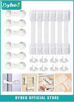 Buy 20-Piece Child Safe Set, included 8 PCS Baby Proofing Plug Covers and 12 PCS Infant Safety Strap Locks Child Locks for Cabinets and Drawers, Toilet, Fridge & More in UAE