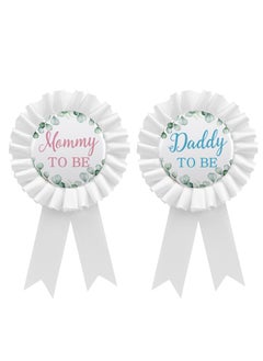 اشتري Mom and Dad to Be Badge Pins Set, 4 Pcs Gender Reveal Party Decorations, Oh Baby Green Theme Gifts, Cute Tinplate Badges for Baby Shower في السعودية