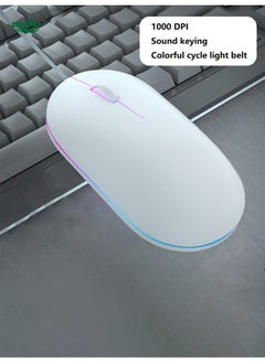 Buy Wired Mouse With Light & Macaron Color Skin-friendly Material, Silent & Desktop/pc/laptop Compatible in UAE