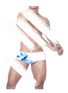 Buy Men Swimwear Brazilian Style White Trunk With Pad in UAE