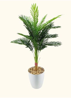 Buy Artificial Ornamental Palm Tree in Pot Green/White120 cm in Saudi Arabia