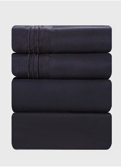 Buy Sheets 4 Piece Queen Set (Black) in UAE