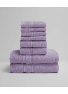 اشتري 8 Pieces Set by La'Marvel Lilac 550 GSM 100% Cotton Luxury Home Towels في السعودية