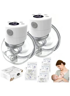 Buy Wearable Breast Pump, S12 Double Hands Free Breast Pump, LCD Display, Low Noise & Painless, 2 Modes & 9 Levels Electric Breast Pump Portable, 24mm Flange, 2 Pack in UAE