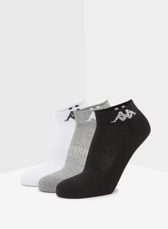 Buy Men's Printed Ankle Length Sports Socks - Set of 3 in UAE