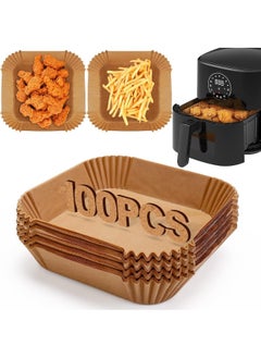 اشتري McMola 100 Pcs Air Fryer Liners, Air Fryer Accessories, Air Fryer Disposable Parchment Paper Liner في الامارات