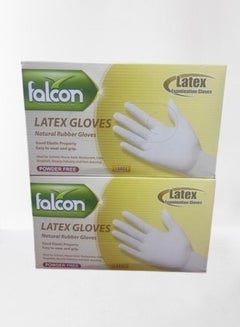 Buy Pack of 2 Latex Gloves Powder Free Size Large in UAE