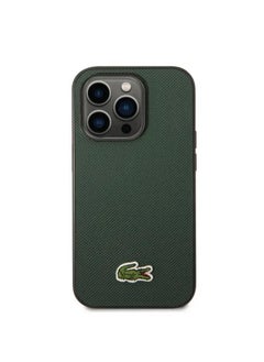 Buy Lacoste Hard Case Iconic Petit Pique PU Woven Logo Estragon For iPhone 14 Pro Max - Green in UAE