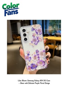 Buy Lilac Bloom: Samsung Galaxy A54 5G Case - Sheer with Delicate Purple Floral Design in UAE