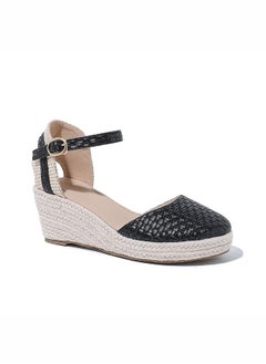 Buy Women's Closed Toe Espadrille Dressy Platform Sandals Ankle Strap Cutout Casual Wedge Braided Sandal in Saudi Arabia