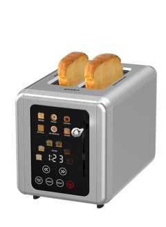 Buy Toaster 2 Slice Wide Slot Toaster, Stainless Steel Digital Timer Toaster, Smart Extra Wide Slots Toaster, 6 Bread Types & 6 Shade Settings, With Bagel, Cancel, Defrost Functions in UAE