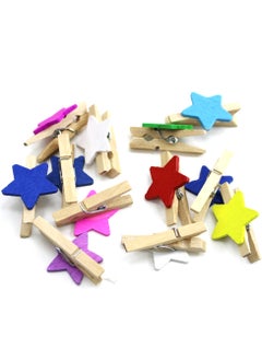 Buy Wooden Decorative Clips 12Pcs in UAE