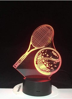 اشتري 3D Tennis Modelling Multicolor Night Light Changing USB Table Lamp Tennis Fans LED Home Decor Sleep Light Gifts في الامارات