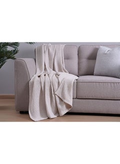 اشتري Leno Waffle Blanket 120X160Cm - Beige في الامارات