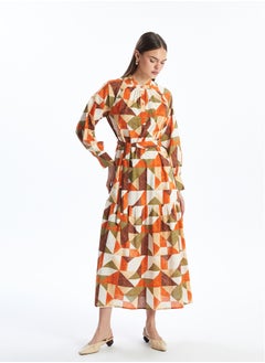 اشتري Patterned Long Sleeve Women's Shirt Dress في مصر