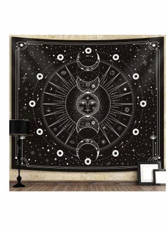 اشتري Sun Moon Tapestry Wall Hanging Stars Space Psychedelic Black and White Wall Tapestry for Bedroom Aesthetic Home Wall Décor في السعودية