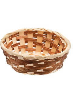 اشتري Round Gift Baskets,12 Pack Wicker Hamper Basket, Woven Bread Baskets for Serving Small Gift, Food Serving Baskets, Food Storage Basket for Kitchen Restaurant Display Decor في الامارات