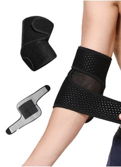 اشتري Elbow Brace, Adjustable Elbow Support With Dual-Spring Stabilizer, Sports Injury Pain Relief and Protection, Elbow Support Arm Wrap Strap,Sports Protective Equipment في الامارات