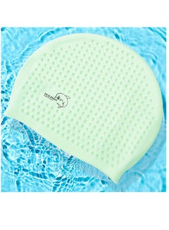 Buy Bubble Swimming Cap Silicone Waterproof For Adult, Mint Green in Egypt