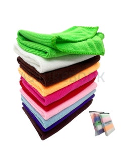 Buy 10pcs Microfiber Cleaning Towels 30x30cm, All Purpose Cleaning Cloth, Kitchen Cleaning Cloth, Dusting Cloth, Car Wash Cloth, Hand Cleaning Cloth, Super Absorbent Cloth, Reusable Cloth (10pcs) in UAE