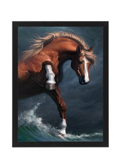 اشتري Horse On Water Illustration Wall Art Poster Frame في مصر