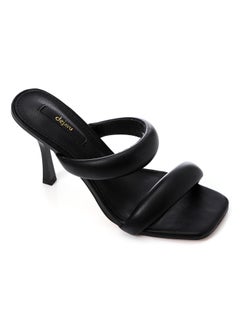 اشتري Slip On Double Strapped Black Heeled Slipper في مصر