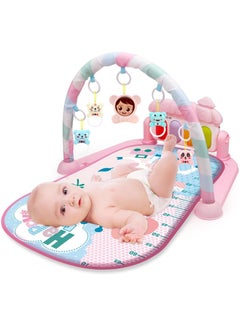 Buy Baby Play Mat Baby Gym, Play Piano Baby Activity Gym Mat with Music and Lights, Piano Gym, Early Development Baby Play Mat Gift for Babies Newborn (Pink) in UAE