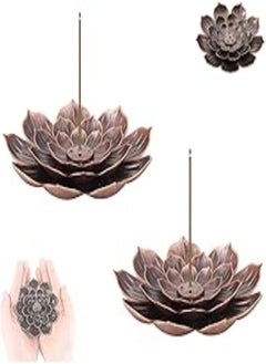 اشتري 2 Pieces Incense Holder, Ash Catcher, Incense Holder, Lotus Incense Holder, Removable Incense Cones, for Living Room, Office, Yoga, Bedroom في مصر