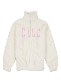 Buy Elle Half Zip Funnel Neck Teddy Sweatshirt in Saudi Arabia