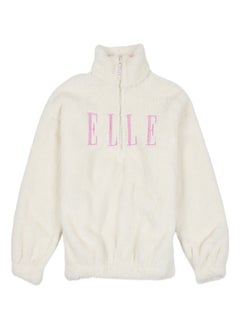 Buy Elle Half Zip Funnel Neck Teddy Sweatshirt in Saudi Arabia