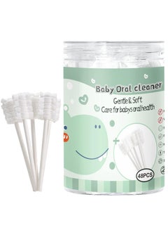 Buy 48PCS Baby Toothbrush Newborn or Baby Tongue Cleaner, Disposable Baby Gum Cleaning Gauze, Oral Cleaning Care, Suitable for 0-36 Months Baby in UAE