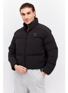 اشتري Men Sport Fit Outdoor Puffer Jacket, Black في الامارات